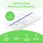 Towels N More 24 Pack 16x19 Bar Mop Towels High Absorbent Cotton Reusable Kitchen Towels - Quick Drying Towels for Chef, Cook, Home, Restaurant, Bar Glass Cleaning Towels (24, Blue Stripe)