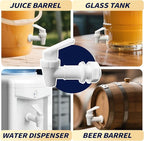 2 Pack Replacement Cooler Faucet Water Dispenser Tap Set BPA Free Plastic Spigot Water Beverage Lever Pour Dispenser Valve Water Crock Water Tap（2 White）