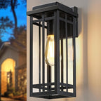 13.8'' Outdoor Wall Light Fixtures 1 Pack, Black Porch Lights Outdoor Lighting for House, Exterior Lighting Fixtures Wall Lanterns, Waterproof Modern Outside Sconce Lights for Patio Garage (No Sensor)