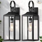 19" Large Outdoor Light Fixture 2 Pack, Porch Lights Sconce Exterior Lighting Fixtures, Black Outside Lights for House Modern Wall Lantern, Anti Rust Outside Coach Lamps for House, Doorway, Garage