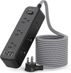 Mifaso Extension Cord, Surge Protector Power Strip, Long Extension Cord with 9 Outlets 3 USB Ports, Extension Cord with Multiple Outlets, USB Power Strip for Dorm Room Essentials, College(10FT, Black)
