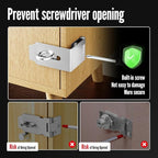 Door Lock Hasp Latch, 90 Degree Solid 304 Stainless Steel File Cabinet Hasp Lock Latch, Extra Thick Gate Lock Hasp Padlock with Keys Brushed Finish (1.96 Inch, Silver)