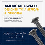 1/2 in. x 10 in. Black Carriage Bolt Kit Includes 12 Bolts, 12 Washers, and 12 Nuts, Ceramic Black Ruspert Coated for Exterior Use - 2X Rust Resistance of Galvanized by Makers Bolt