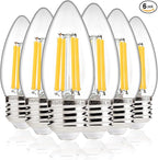ALAMPEVER 800LM Super Bright Dimmable LED Light Bulb, E26 LED Bulb 100 Watt Equivalent, B11 5000K Daylight White LED Candelabra Bulb, 5.5W, 6 Pack