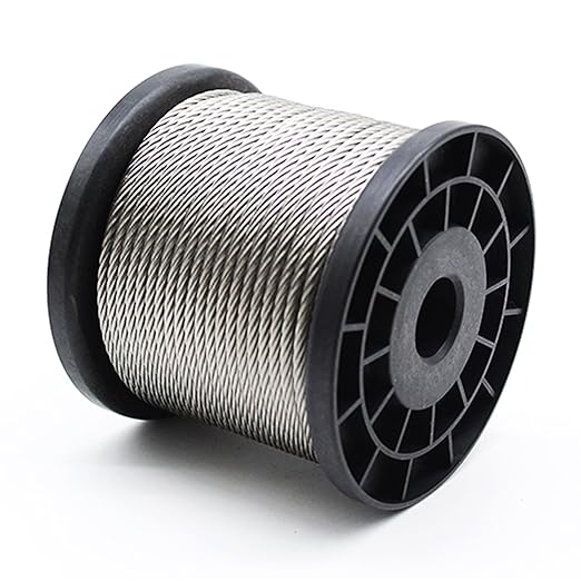 Wire Rope 328Ft 1/16" T316 Stainless Steel Cable 7 x 7 Strand Core Industrial Grade Stainless Steel Wire for Deck Railing, Cable Railing, Aircraft Cable, Outdoor Hanging