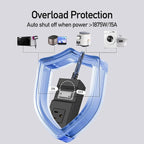 Outdoor Power Strip Weatherproof, KPQ IPX6 Waterproof Surge Protector with 3 Wide Outlets, 10FT Flat Plug Extension Cord, Wall Mountable for Home, Office, Dorm, Patio, FCC UL Listed