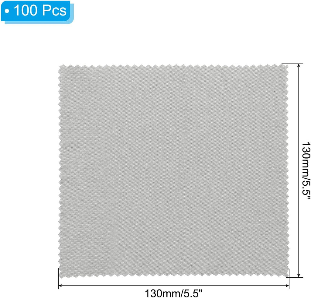 PATIKIL Eyeglass Microfiber Cleaning Cloth 5.5"x5.5", 100 Pack Glasses Cleaning Cloth Soft Wipe Screen Cloth for Camera Lens Eyeglasses Screens, Gray