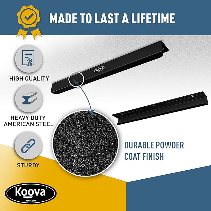 Koova Heavy-Duty Overhead Garage Storage Rack for 2 Bins. Adjustable Width, 80lb Capacity. DIY Safe Ceiling Mount, Easy Install. Fits 27-Gallon Totes. USA Made Pro-Grade Steel. Space Saving Organizer