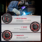 ARCCAPTAIN Auto Darkening Welding Helmet with Side View, 180° Panoramic View, 1/1/1/1 True Color Large Viewing Welding Hood with 4 Arc Sensor Solar Powered, Wide Shade 4/5-9/9-13 for TIG MIG ARC CUT