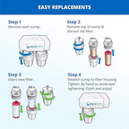 Aquasana Under Sink Water Filter System - Reduces PFAS, Lead, & Chlorine in Drinking Water - Under Counter Claryum Filtration for Kitchen - 2-Stage - Brushed Nickel Faucet - AQ-5200.55