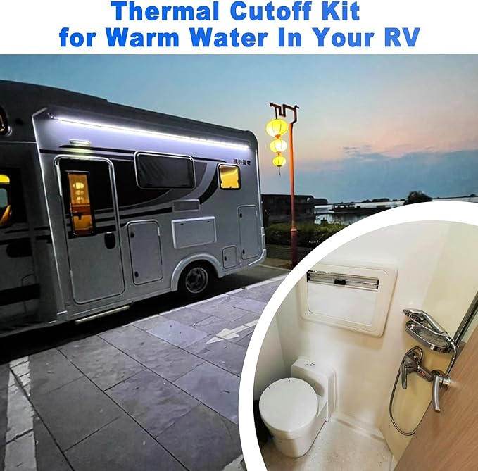 RV Water Heater Thermal Cutoff Kit with ECO Thermostat Assembly Kit, Replacement Part for Atwood 91447 93866 RV Camper Water Heater Tank Repair