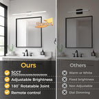 L LOHAS LED 48-Inch Bathroom Vanity Light Bar Over Mirror, Brushed Nickel Modern Bathroom Light Fixtures, 5CCT Adjustable LED Vanity Lights for Living Room Wall with Remote Control