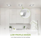 ASD 6 Pack LED Square Recessed Lighting 3 Inch, 5 CCT 2700K-5000K, 6W 30W Eqv, Ultra Thin Dimmable Ceiling Lights with J Box, Canless Wafer Downlight, Slim Panel Light, UL Energy Star, Brushed Nickel