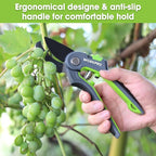 WORKPRO Anvil Pruning Shears, 8’’ Professional Gardening Hand Pruner with SK5 Steel Sharp Blades, Ideal Gardening Tool for Cutting and Trimming, Green