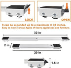 Appliance Rollers Heavy Duty,Max 32in,Second Generation Extendable Appliance Rollers Mobile Washing Machine Base Easily Move Washing Machines, Dryers, Refrigerators, Furniture (White)