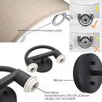 Industrial 2-Lights Wall Sconce Fixtures with Linen Fabric Shade, Double Wall Light Lamps Decor for Hallway Bedroom Living Room Bathroom Stairway