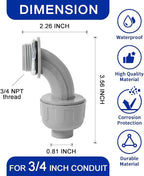(20 Pack) Yariwiz 3/4 Plastic Liquid Tight Conduit 90 Degree Elbow