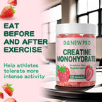 Creatine Monohydrate Gummies 5000mg for Men & Women, Creatine Monohydrate for Muscle Strength, Muscle Builder, Energy Boost, Pre-Workout Supplement(120 Count)-Strawberry Flavor