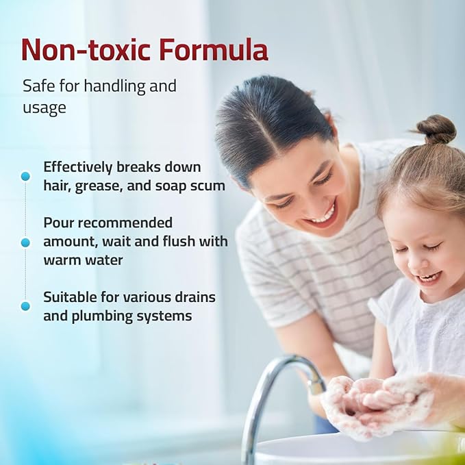 PEQUA INDUSTRIES 64 oz Pequa Heavy Duty Drain Opener - Powerful, Non-Acid, Fast-Acting Formula, Safe for All Pipes, Industrial strength Drain Cleaner for Sinks, Tubs, Septic Tanks (Pack of 2)