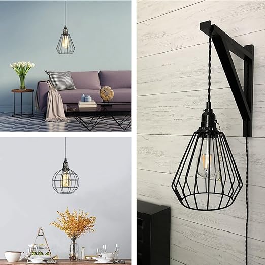 6 Pack Lamp Socket Replacement, Phenolic Medium Base Light Socket, E26 Screw Bulbs Edison Retro Pendant Lamp Holder, Lampshade Ring, 1/8 IP Thread Cap (Lamp Socket Pull Chain)