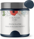 Country Chic All-in-One Chalk Paint for Furniture, Cabinets, Home Decor, Eco-Friendly, Matte Finish, Built-In Primer & Top Coat for Wood, Metal - Peacoat (Navy Blue) - 4 oz (118 ml)
