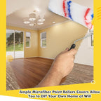 Leumoi 100 Pcs Paint Roller Covers 1/2 x 4 Inch Microfiber Paint Roller Covers Paint Brush Cover Small Roller Nap Mini House Painting Supplies for Painting Wall DIY Household Tool (Red Blue)