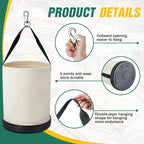 2 Pack Utility Canvas Tool Bucket 15" x 12" All Purpose Canvas Bucket Bag, Truck Tool Organizer with Plastic Bottom Metal Hook for Store Work Accessory, Load Capacity up to 150 Lbs (White)