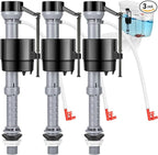 Universal Toilet Flusher Replacement Kit, Toilet Fill Valve Replacement Kit, Toilet Parts Inside Tank Kit, Adjustable, Quiet and Easy to Install (3-Pack)