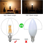 LiteHistory E12 led Bulb Dimmable 6W Equal 60 Watt LED Light Bulbs 2700K AC120V Edison Bulb B10 B11 Candelabra Bulbs for Chandelier and Ceiling Fan Light Bulbs 600LM e12 Bulb 12Pack