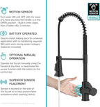 KRAUS Britt Touchless Sensor Commercial Single Handle Pull Down Kitchen Faucet in Matte Black, KSF-1691MB