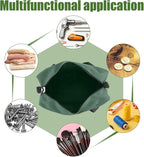 Small Tool Bag,Close Top Wide Mouth Tool Organizer Bag,Large Capacity Tool Bags for Men,Canvas Tool Storage Bag for Storage Handbag for Screwdrivers,Wrench,Pliers Hand Tools (DarkGreen, 18 Inch)