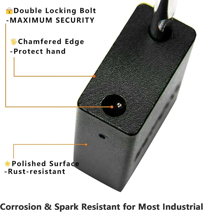 SEPOX® Ultra-Durable Anti-Rust Outdoor Keyed Different Padlocks - Black 38mm (1-1/2") Long Shackle, 24-Pack w/ 3 Big Keys Each, Ideal for Gate, Storage, Locker, Fence & Lock-Out