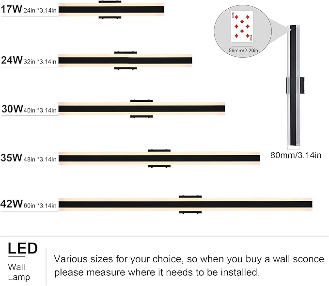 TODOLUZ 2-Pack 48-Inch LED Long Outdoor Wall Light Fixture, 35W IP65 Waterproof Exterior Linear Wall Mount Lighting, 5 Color Temperature Mode (3000K/3500K/4500K/5000K/6000K)