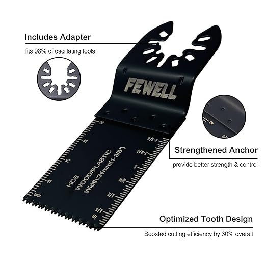 FEWELL Oscillating Saw Blades, Professional Universal Oscillating Tool for Wood and Plastics Fits Most Tools (50PCS)