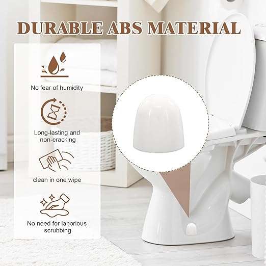 8 pcs White Toilet Bolt Caps, Toilets Bolt Covers Decorative, 1.46IN Height Toilet caps for Bottom of Toilets, No Need to Cut The Bolts and No Tools Required