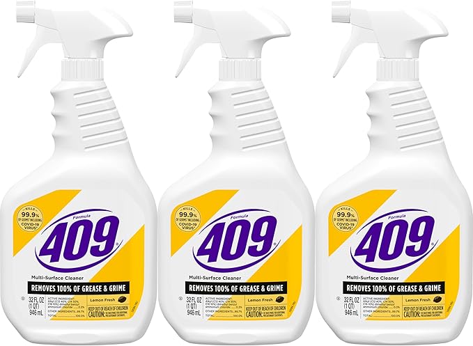 Formula 409 Multi-Surface Cleaner, Spray Bottle, Lemon Fresh, 32 Fluid Ounces, Pack of 3