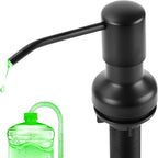 Soap Dispenser for Kitchen Sink, Sink Soap Dispenser with Longer Threaded Shaft Shank, 47" Extension Tube Connects Directly to Dish Soap Container, Wider Pump Head Base （Black）