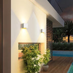 LED 20W Outdoor Wall Lights Exterior/Interior Porch Lights Outdoor Wall Up and Down Lights IP65 Waterproof Sconces Modern Outdoor Lighting Fixtures Square Aluminum White 3000K Warm Lights