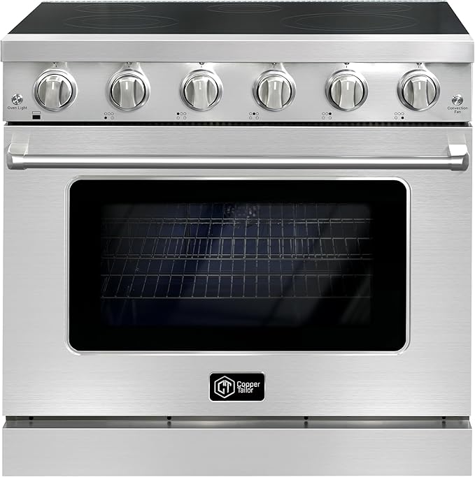 CT Copper Tailor 36 Inch Electric Range with Convection Oven,Freestanding Oven, 6.0 cu. ft. Capacity,in Stainless Steel