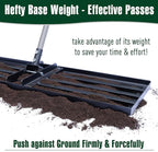 Jardineer Lawn Leveling Rake 36 Inches with 72 Inches Long Handle, Yard Leveling Rakes for Grass Soil, Lawn Leveler Rake Heavy Duty, Ground Dirt Leveler for Yard