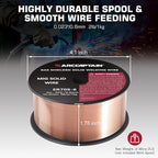 ARCCAPTAIN MIG Welding Wire, MIG Wire ER70S-6 2Lbs Gas Solid Carbon Steel Low Splatter MIG Welding Wire Compatible With Lincoln Miller Forney Harbor Welder 1KG (0.023" 2Lb)