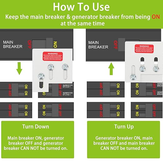Generator Interlock Kit Compatible with Square D QO or Homeline 150 or 200 amp Panels, 1 3/8 Inches Spacing Between Main and Generator Breaker, SD200A Professional and Safe Interlock Kit