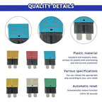 BOJACK Automotive Low Profile ATC ATO Fuse Auto Reset Fuse 5A 10A 15A 20A 25A 30A Standard Fuses for Boat Truck SUV Motorcycle 32VDC Fuse Assortment Kit