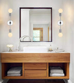 2 Lights Bathroom Vanity Wall Sconce Modern Industrial Wall Lamp Pole Wall Mount Lighting Fixture（Chrome Color）