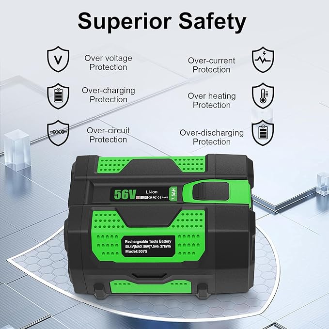 Replacement EGO 56-Volt 7.5 Ah Battery for EGO 56v Batteries BA5600T BA4200T BA3360T BA2800T BA1400T & EGO Power+ Cordless Tools