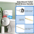 Saillong 3 Set Universal Toilet Tank Replacement Kit, Include Fill Valve, 2 Inch Low Flow Rubber Flapper, Side Mount Toilet Flush Brass Handle, Adjustable, Quiet, Easy Install Repair Kit