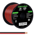 18 Gauge Wire, 18 AWG Electrical Wire Cable, 2 Conductors Red Black Wire, Copper Clad Aluminum(CCA) Flexible PVC Extension Cord for Speaker, Hookup LED Strips, Automotive 12V/24V DC (100FT)