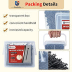 Deck Screws 3-1/2 Inch, 400 Pcs Wood Screws #10 x 3-1/2" for Construction Fence, Rust Resistant, Torx/Star Drive Head, 2 Pcs T25 Star Bits Included, Black