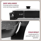 Elite Gourmet EG6203 Extra Deep 16"x13"x3.2" (10.5Qt.) Scratch Resistant, Easy Pour Spout, Dishwasher Safe, Non-stick Electric Skillet with Vented Glass Lid, Adjustable Temperature, Black