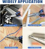 6-Inch Long Needle-Nose Side Cutting Pliers with Heavy Duty Nickel Chromium Steel Construction